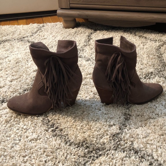 Grey Steve Madden Fringe Bootie - Picture 7 of 8